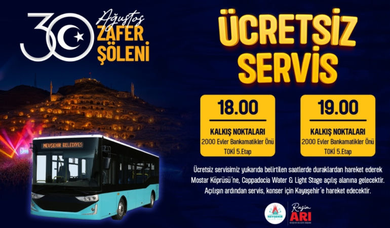 Nevşehir Belediyesi Tarafından Servis Hizmeti Verilecek