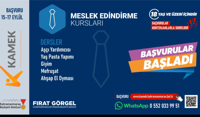KAMEK’le Herkes İçin Eğitim; Yeni Dönem Kurs Kayıtları Başladı