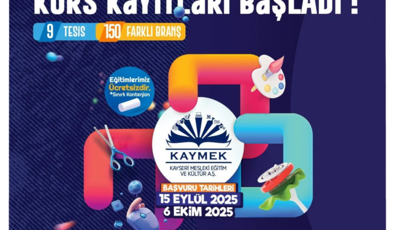 KAYMEK Sanat ve Mesleki Eğitim Kurslarına Kayıtlar Başladı