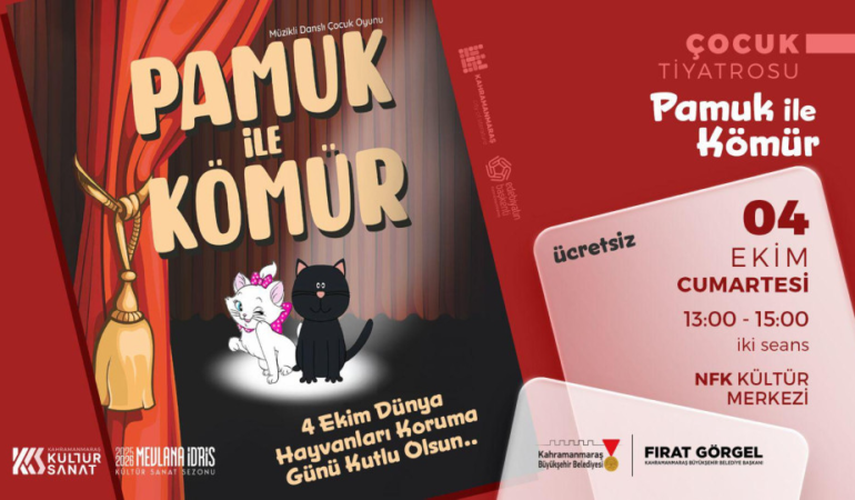 Pamuk ile Kömür 4 Ekim’de Minikleri Eğlendirmeye Geliyor