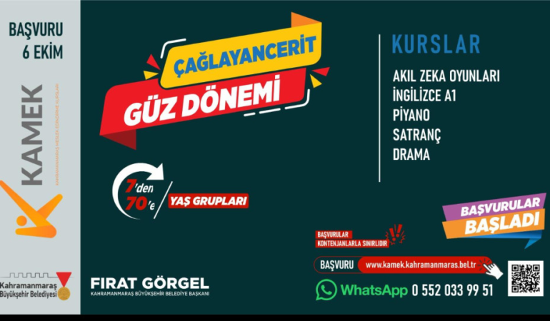 KAMEK Atölyeleri Çağlayancerit’te Kapılarını Kursiyerlere Açıyor