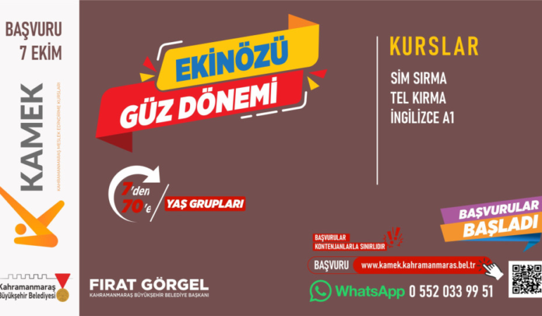 KAMEK Kursları Şimdi de Ekinözü’nde Başlıyor