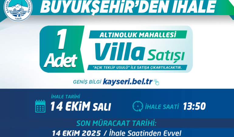 Büyükşehir Belediyesi’nden İhale