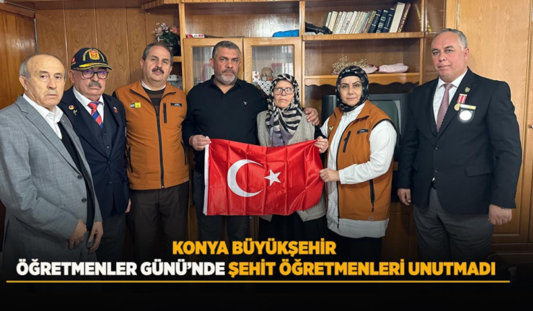 Konya büyükşehir öğretmenler günü’nde şehit öğretmenleri unutmadı