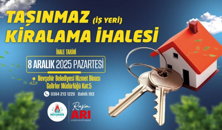 Nevşehir Belediyesi, Taşınmazlar İçin Kiralama İhalesi Yapacak