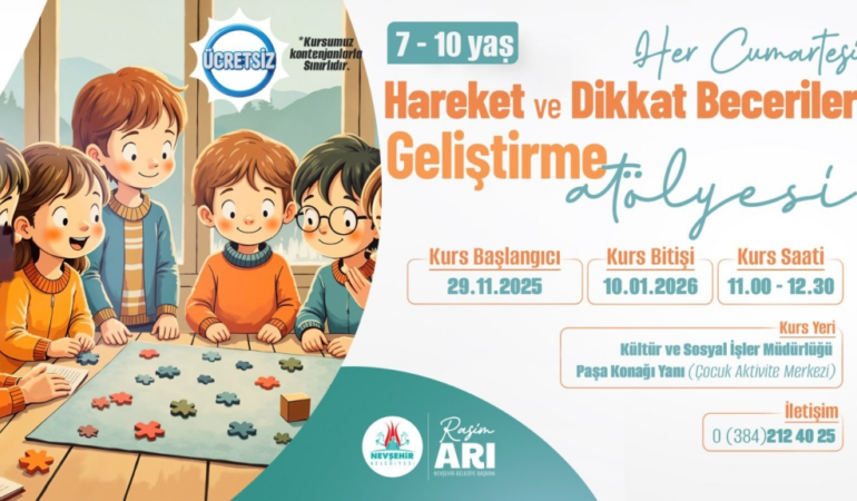 Hareket ve Dikkat Becerileri Geliştirme Atölyesi Kursu Açılacak