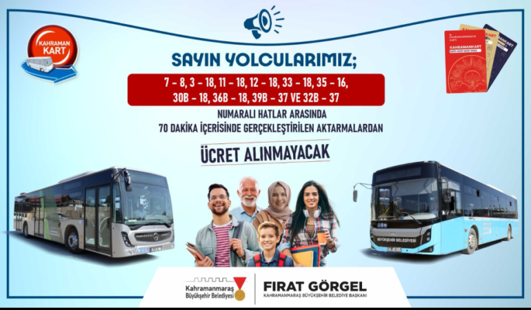 Büyükşehir’den Ücretsiz Aktarma