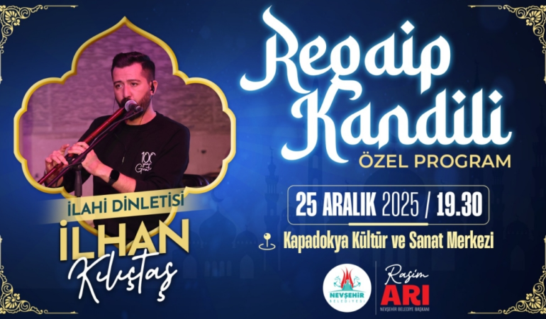 Nevşehir Belediyesi’nden Regaip Kandiline Özel İlahi Programı
