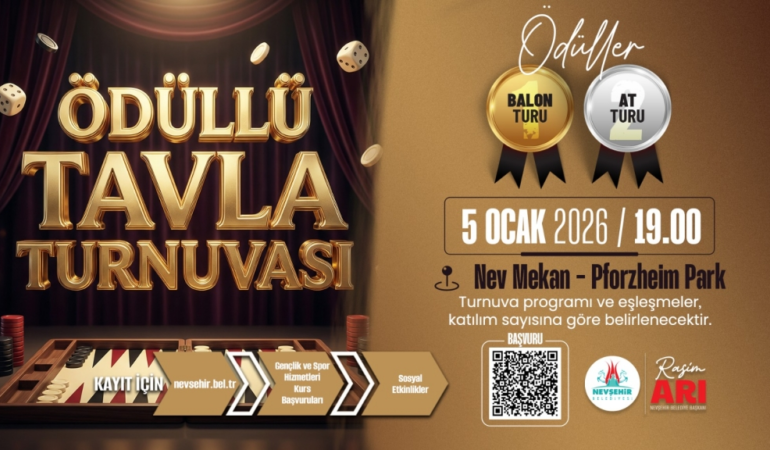 Nevşehir Belediyesi Tarafından Ödüllü Tavla Turnuvası Yapılacak