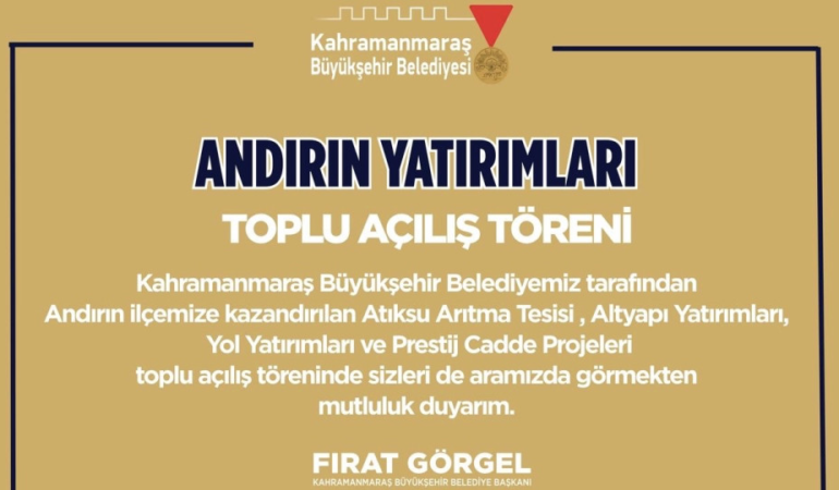 Büyükşehir’den 23 Ayda Andırın’a 1 Milyarlık Yatırım