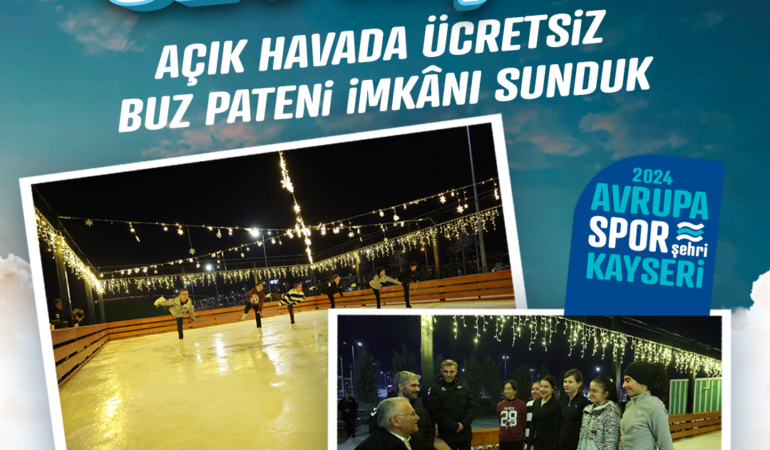 Büyükşehir’in Açık Hava Buz Pateni Pisti Bayramda 2 Bin 820 Kişiye Hizmet Verdi