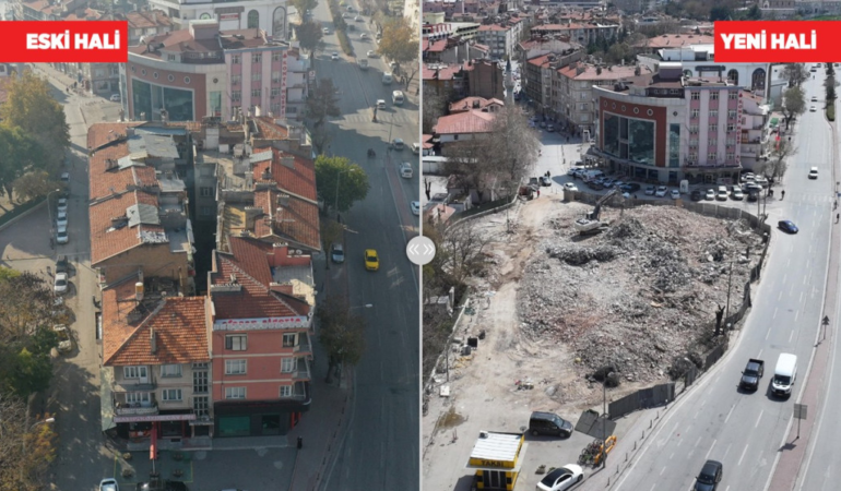 Başkan altay beşyol kavşağı’nda kamulaştırdıkları 8 binada yıkım çalışmalarını tamamladıklarını açıkladı